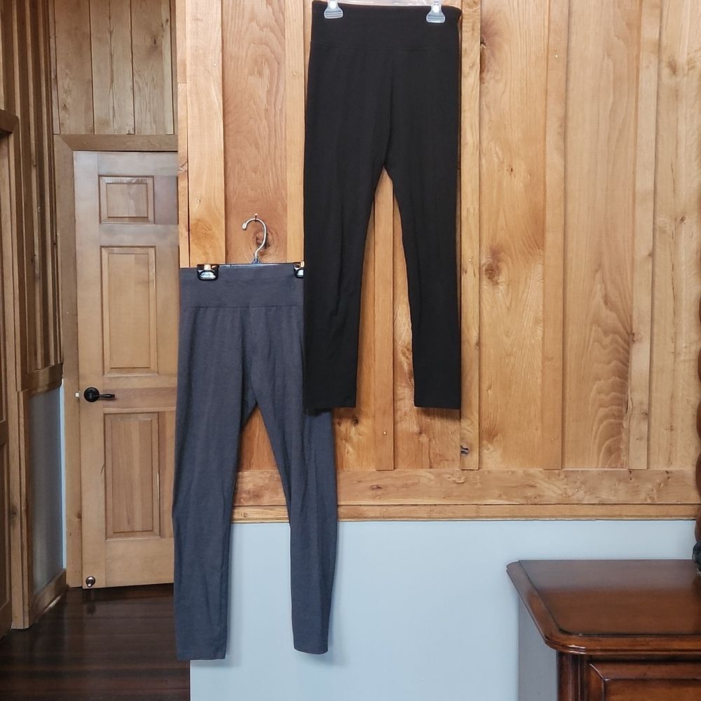 Justice Activewear Full Length Stretch Leggings Bundle, Large, Black & Grey